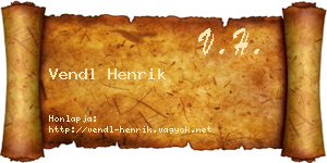 Vendl Henrik névjegykártya